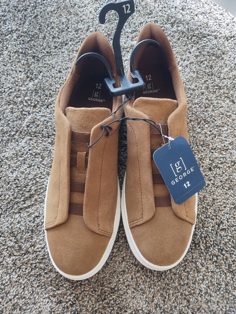 George Brown Suede Slip-On Sneakers with White Sole